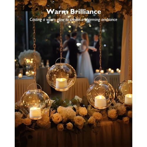 Homemory 12Pcs Flickering Flameless Candle Battery Operated, 200 Hours Fake Electric LED Tea Lights for Votive, Centerpiece Table Decorations, Wedding, Aniversary, Halloween, Christmas