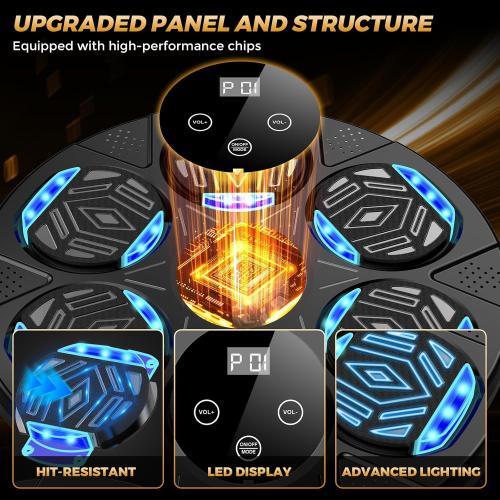 LOLBOX 2026 Music Boxing Machine for Adults and Kids, Smart Bluetooth Boxing Training Equipment with Gloves Wall Mounted, Workout Punching Machine for Home,Office and Gym