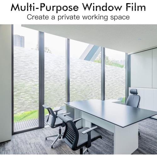 Haton Window Privacy Film, Frosted Glass Static Cling Sun Heat Blocking Window Clings, Frosting Opaque Coverings, Vinyl Removable Stickers Tint for Home Door Office, Non Adhesive 23.6 x 78.7