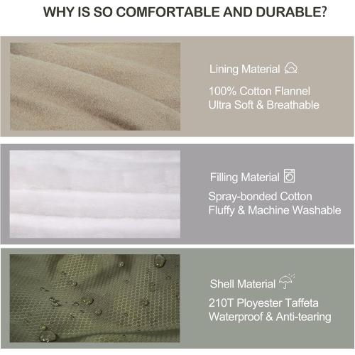 HiZYNICE Cold Weather Sleeping Bag 100% Cotton Flannel XXL for Adults Big and Tall,