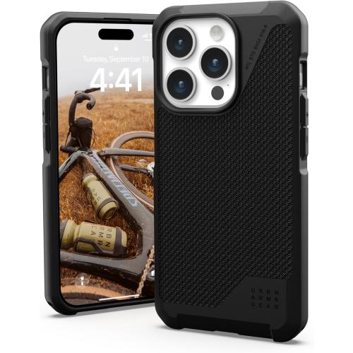 URBAN ARMOR GEAR UAG Case [Updated Ver] Compatible with iPhone 15 Pro Case 6.1 Metropolis LT Kevlar Black Built-in Magnet Compatible with MagSafe Charging Rugged Military Grade Protective Cover