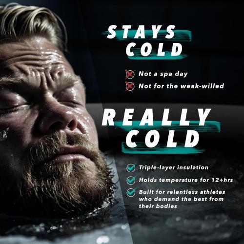 Black 30 Cold Plunge Tub for Ice Baths at Home - 110 Gal Outdoor & Indoor Cold Water Plunge Tub with Lid - Water Chiller Compatible - XL Recovery Cold Plunge for Athletes - Portable Ice Bath & Accessories