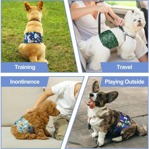 Size S 5 Pack Dog Diapers Male, Premium Belly Bands for Male Dogs, High Absorbing Male Dog Pee Wraps for Doggie in Incontinence or Excitable Urination and Training
