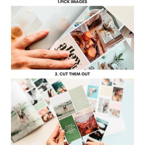 Lamare Vision Board Book - 1000  Aesthetic Vision Board Images & Motivational Quotes, Vision Board Supplies, Vision Board Kit, Collage Book for Manifestation, Self Care & Goal Setting
