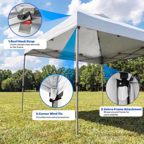 10x10ft Replacement Canopy Top with Air Vent— Instant Canopy Top Cover ONLY,Canopy Tent Top Cover for Straight Leg Canopy Frame - for Outdoor Garden Patio Sun Shade (White)