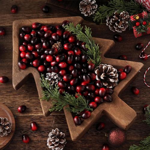 Christmas Artificial Cranberries Fruit Fake Cranberries for Christmas Tree Decoration Wedding Garland DIY Craft Table Decoration Photo Props
