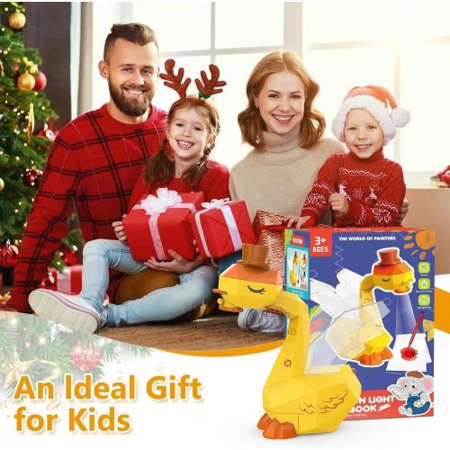 MFEESYOB Drawing Projector for Kids, Tracing and Drawing Projector for Kids with Cute Swan Look, Smart Art Sketcher Projector with 96 Stencils, Toddler Toys for Girls Boys 3 , Yellow