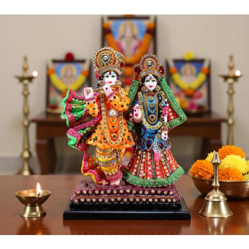 eSplanade - Radha Krishna Kishan Murti Idol Statue Sculpture - Resin (Radha Krishna Standing)