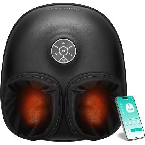 Medcursor Foot Massager with Heat - 2026 Upgraded Shiatsu Deep Kneading Machine, Multi Air Compression Intensity, Smart APP Mobile Remote Control, Feet Massage for Home and Office Use