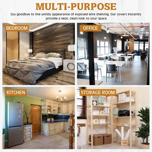 Hoolerry 5 Pcs Wire Shelf Covers Foamed PVC Wire Rack Covers for Removable Closet (Not Wood) Pantry Shelves for Cabinet Bathroom Kitchen Shelving Decoration(White,36x16inch)