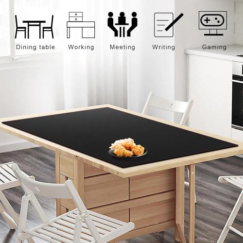 ZORESYN Large Desk Pad (39.4 x 23.6) - Waterproof PU Leather Desk Mat with Non-Slip Base, Office Desk Protector for Keyboard, Mouse, and Writing, Durable Stitched Edges (Black)