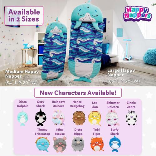 Happy Nappers: Pillow & Sleepy Sack: Large - Mouse - 66 x 30, 2-in-1: Plush Animal Opens Into Sleeping Bag, Soft Play & Nap Character, Kids 3