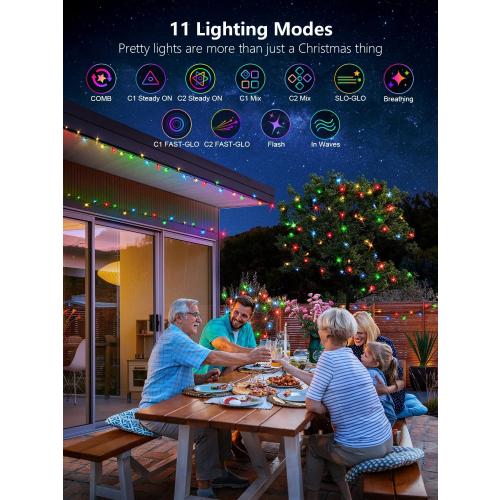 300 LED Color Changing Christmas String Lights, 100FT Warm White Multicolor Outdoor Fairy Lights with Remote, Timer, Memory, 8 Modes, Waterproof Christmas Tree Lights for Bedroom Classroom Patio Party