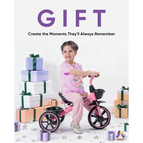 KRIDDO Toddler Tricycle for Toddlers Age 2-5, Tool-Free Trike