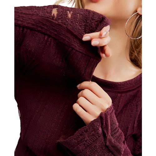 Free People Womens Rocky Long Sleeve Winetasting Size small/ petite