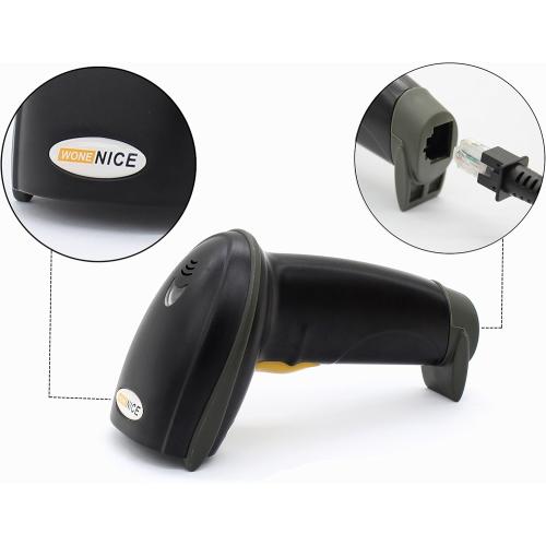WoneNice USB Laser Barcode Scanner Wired Handheld Bar Code Scanner Reader Black
