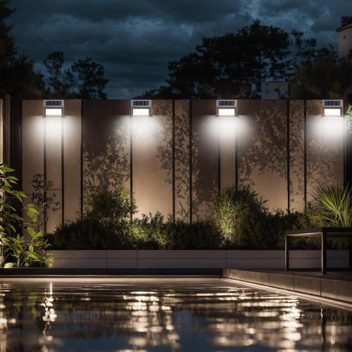 Otdair Solar Lights Outdoor Waterproof, Solar Fence Lights Auto On/Off, Bright LED Outdoor Lighting for Fence, Patio, Deck, Garden, Pathway