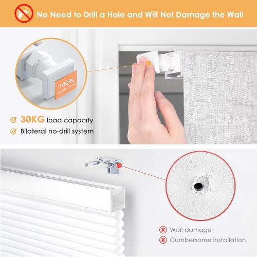 LazBlinds No Tools No Drill Cordless Roman Shades for Windows, Blackout Thermal Insulated UV Blocking Window Blinds, Room Darkening Fabric Blinds for Indoor Windows, 26'' W x 64'' H, Off White