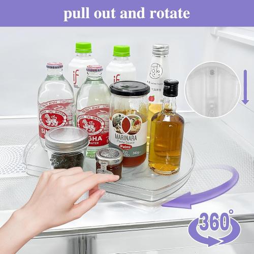 360° Rotating Lazy Susan Turntable Organizer - Multifunctional 11.8 x 8.7 Rectangular Organizer for Refrigerator, Cabinet, Pantry, and Kitchen Countertop