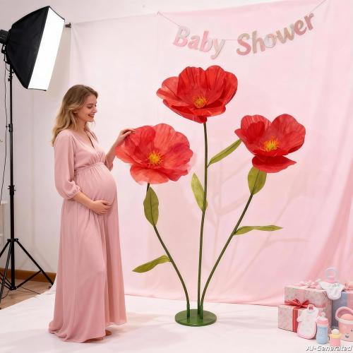 5.9FT Artificial Paper Flowers, Large Flower Backdrop | Handmade giant flowers for wedding decor, party photography, home decoration, events, and store window displays.