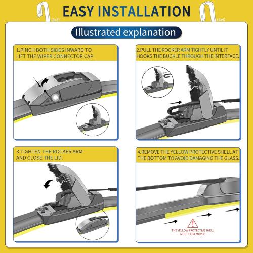 26   16 Front Windshield Wiper Blades Compatible with 2009-2018 Toyota Corolla/2013-2021 Toyota RAV4 OEM QUALITY Premium All-Season Automotive Replacement Wipers (Pack of 2)