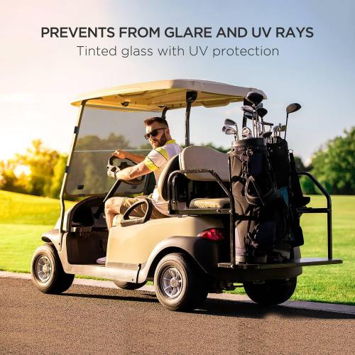 Club Car DS Windshield 1982-2000.5 Models Golf Cart Windshield Club Car Windshield Replacement Foldable Tinted UV Protection and Impact Resistant PC Shield