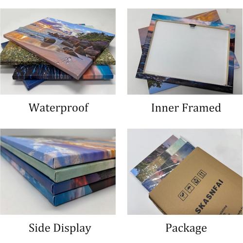 SKASNFAI Smokey Mountain Office Wall Art Framed Nature Forest Posters Canvas Print Wall Decor Blue Ridge Mountain Artwork for Bedroom Bathroom(12L x 16W)