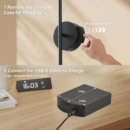 KARTOOSH Removable Battery Operated Wall Sconces Set of Two | 28.3 Inch Black Wireless Wall Sconces with Remote 350°Rotate 3 CCT & Dimming for Living Room, Bedroom, Hallway