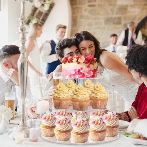 Acrylic Cupcake Stand, Clear Dessert Display Hoder Stand With Base for Wedding, Party, Baby Shower, Get-together, 3 Tier Round, Transparent