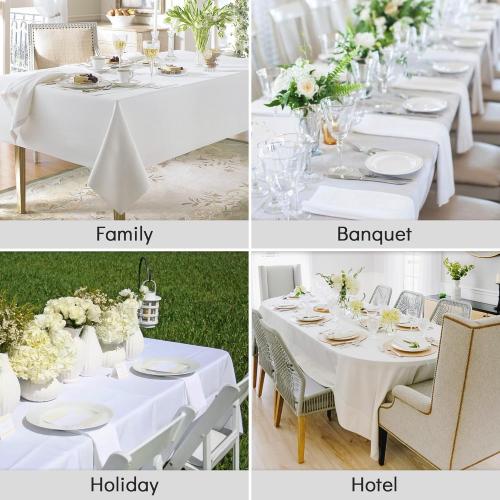 2 Pack Navy Tablecloth - 60 x 120 Inch Rectangle Table Cloth, Waterproof and Wrinkle Resistant Washable Polyester Table Cover for Dining, Buffet Parties and Camping