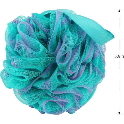 Fu Store Loofah Sponge Shower Loofahs 60g Bath Sponges Mesh Balls 4 Colors for Body Scrubber Exfoliator Wash Back Scrubbers Bathroom Men Women - 4 Pack Cleaning Bathing Accessories