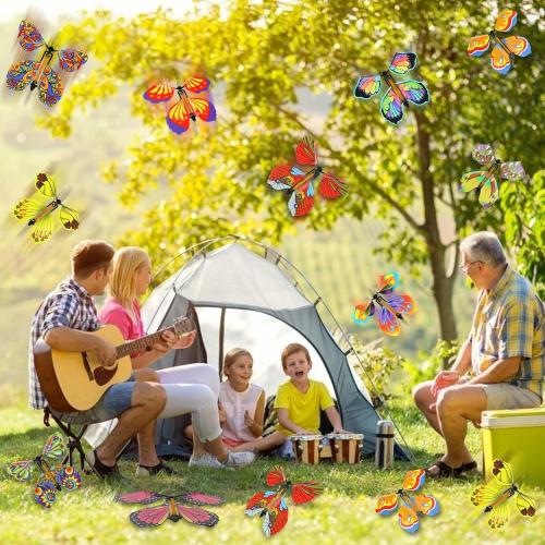 LOMIMOS 40PCS Flying Butterfly, Magic Wind Up Butterfly Toy Gift for Kids Surprise Explosion Box Wedding Birthday Party Book Greeting Card(20 Styles)