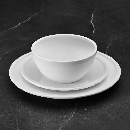 Mikasa Colter Bone China Lightweight Chip Resistant 12 Piece Dinnerware Set, Service for 4, White