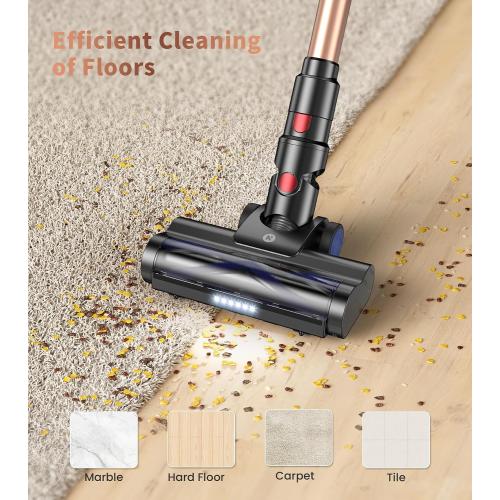 Black and Bronze NADALY Cordless Vacuum Cleaner, Powerful Stick Vacuum with 45min Runtime, Anti-Tangle Vacuum Cleaners for Home, 1.5L Dust Cup, Rechargeable Wireless Vacuum for Hardwood Floor Carpet Pet Hair
