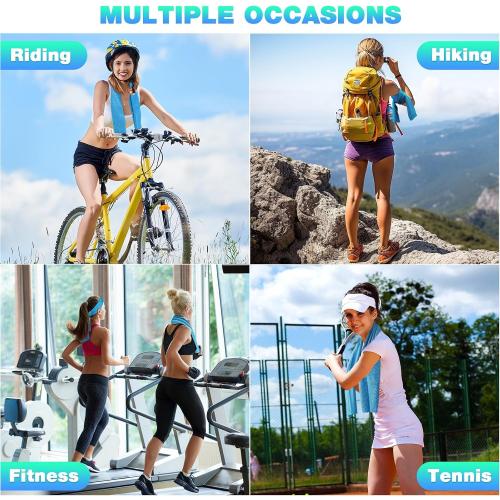 MENOLY 30 Packs Cooling Towels Bulk Cooling Towels for Neck and Face Gym Workout Cooling Neck Rags for Sports Yoga Soft Microfiber Breathable Sweat Rags for Hiking Running Fitness-Blue