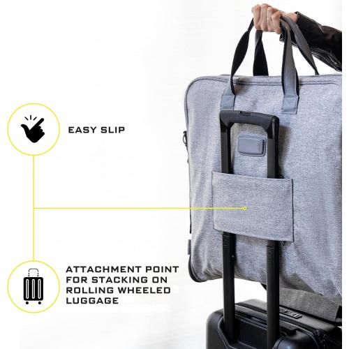 Premium Suit Garment Bag Carry On - Hangs 4 Suits - Travel & Business with Shoulder Strap and Laptop Compartment