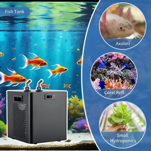 79 Gallon 1/3HP Aquarium Chiller - Energy Efficient Fish Tank Water Chiller for Axolotl, Freshwater & Saltwater Tanks, Quiet & Durable, Model AL-300