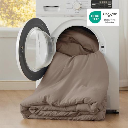 Bedsure King Comforter Set, Brown Soft Prewashed Bedding for All Seasons, 3 Pieces GentleSoft™ Bed Set, 1 Lightweight Comforter (104x90) and 2 Pillowcases (20x36)
