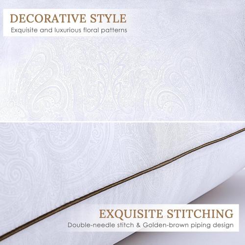 HUXMEYSON Pillows Standard Size Set of 4, Bed Pillows Set of 4, Down Alternative Luxury Hotel Pillows for Sleeping and for Side and Back Sleepers