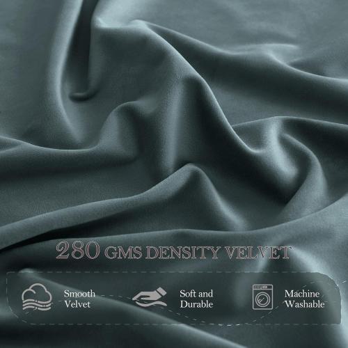 StangH Velvet Blackout Curtains for Boys Bedroom, Soft Modern Energy Efficient Window Drapes 90 Inch Noise Reducing Privacy Panels for Home Office Nursery, Dark Slate, W52 x L90, 2 Panels