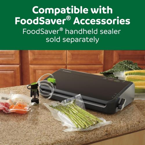 FoodSaver Vacuum Sealer Machine, Automatic Bag Detection, Sous Vide Friendly, with sealer bags, roll, handheld vacuum sealer, black ‼️possibly stains missing or broken item ‼️