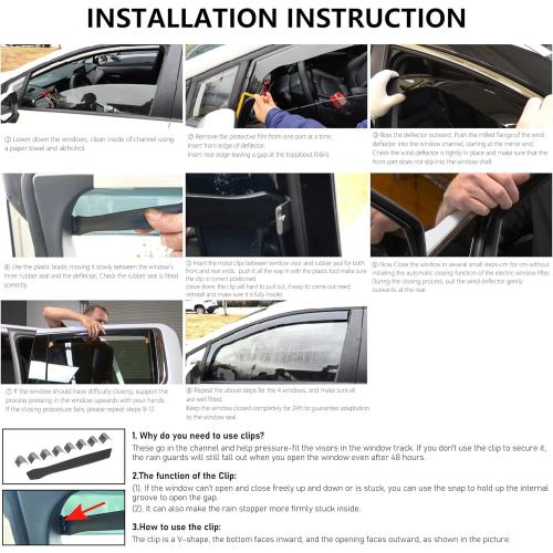Shatterproof in-Channel Window Rain Guards for 2023-2025 Lexus RX350 RX350h RX450h  RX500h, Extra Durable Window Deflectors, Vent Window Visors for Cars, Vent Deflector, 4pcs