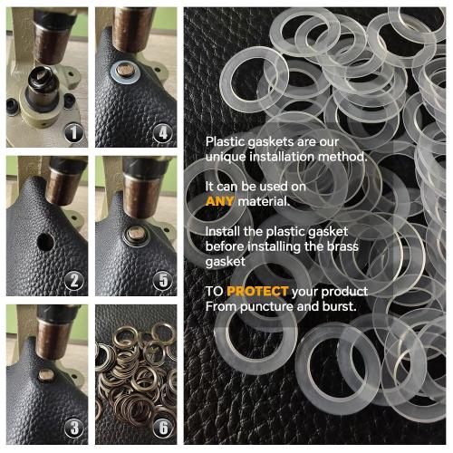 Upgraded Have Duty Hand Press Grommet kit with Eyelet Punch Tool kit.3 Dies and 1500 Pcs Grommets for Fabric tarps Curtains Paper Leather and Canvas.