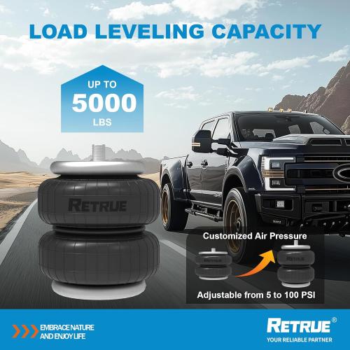 RETRUE Rear Air Bags Suspension Kit for 2017-2026 F250 F350 F450 Truck Towing, 5000 Lbs of Load Leveling Capacity, Replacement for Firestone 2625 Ride Rite Airbags for Trucks Rear Suspension
