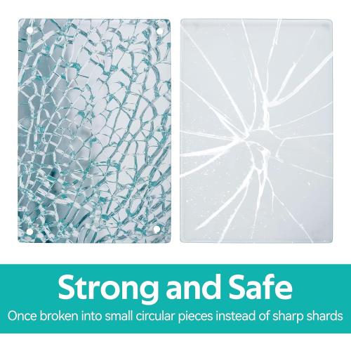 11.8x2PCS Round Glass Cutting Board for Kitchen Counter Protector, Tempered Glass Chopping Boards Dishwasher Safe, Small Clear Countertop Tray, Scratch Resistant, Heat Resistant