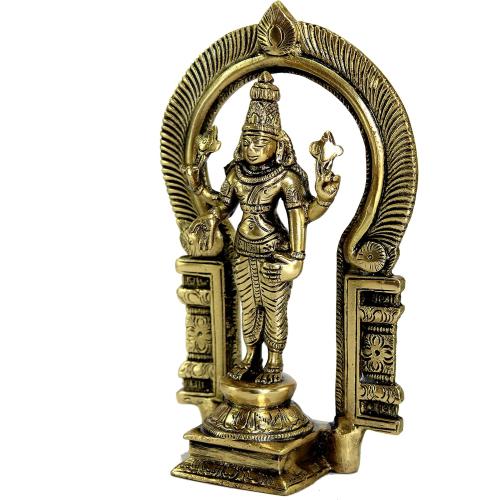 eSplanade Brass Lord Balaji Moorti Murti Idol Statue Praying Idol for Pooja - Vishnu Narayan Home Decor (7 inches Height)