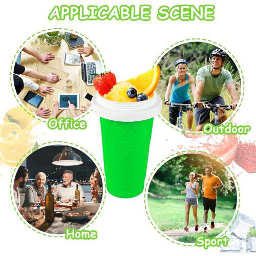 Slushy Maker Cup - Quick Frozen Magic Squeeze Cup For Chocolate MilkShake, Sorbet, Smoothies, Slushies & More, 2 in 1 Straw & Spoon, With Gorgeous Luxury Box, Perfect for Kids, Friends & Family