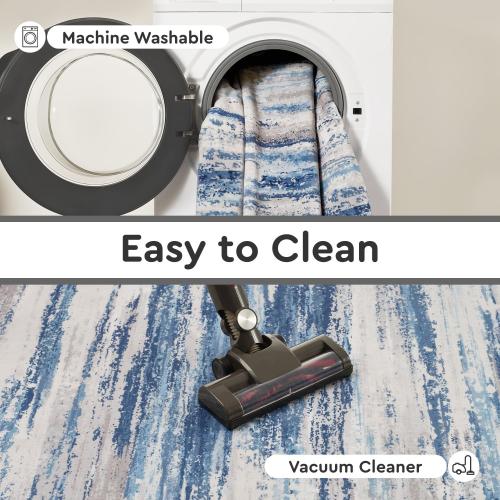 Grey & Beige tchdio Area Rugs for Living Room, Machine Washable Rug Modern Abstract Area Rug, Non Slip Rugs for Bedroom Rug, Soft Indoor Carpet for Living Room Office Dorm, Grey