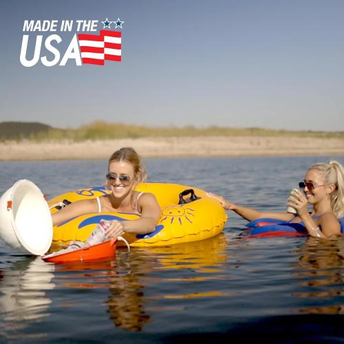 The Big Bobber Floating Cooler, Outdoors Floating Ice Chest, Portable Drifter Cooler, Keeps Beverage Cold