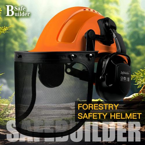 Q20X Forestry Safety Helmet 3 in 1 Chainsaw Arborist Helmet with Face Shield Ear Muffs Hearing Protection Hard Hats ANSI Z89.1 OSHA